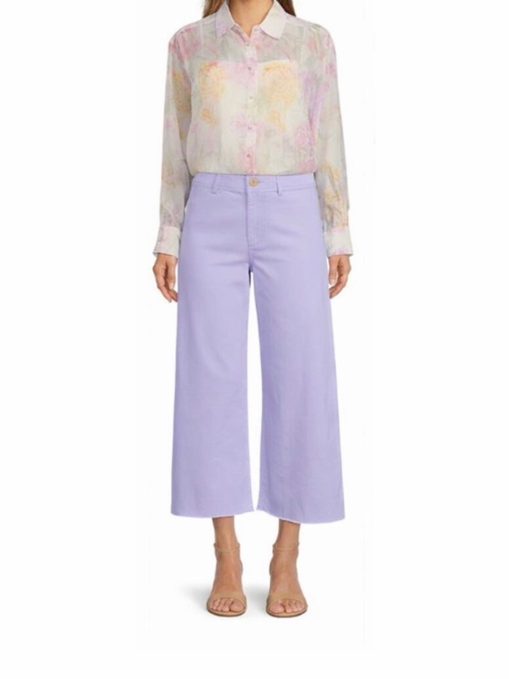 Antonio Melani Lilac Lavender Wide-Leg Cropped Pants NWT 12